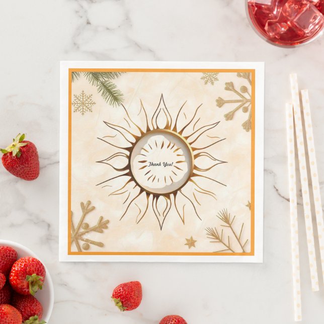 "Luminous Sun Glory" Paper Dinner Napkins (Insitu)