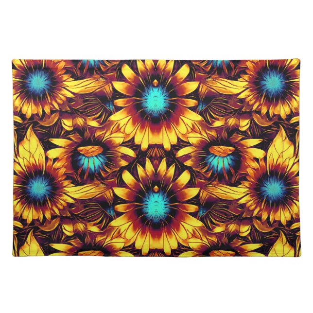 Luminous Sunflowers Cloth Placemat (Front)