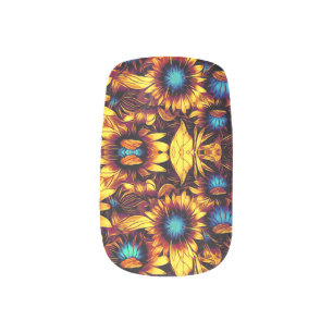 Luminous Sunflowers Minx Nail Art