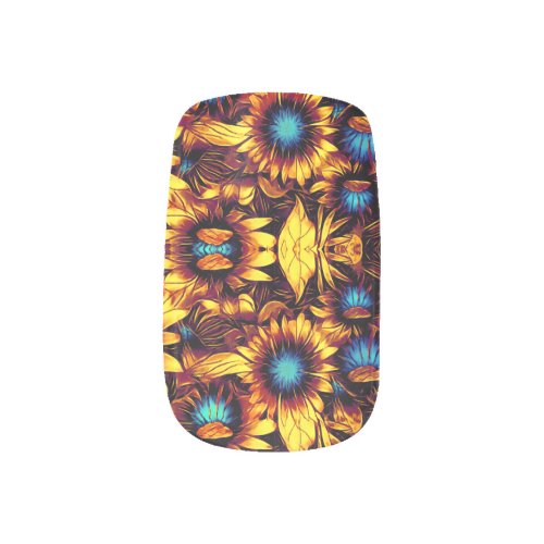 Luminous Sunflowers Minx Nail Art