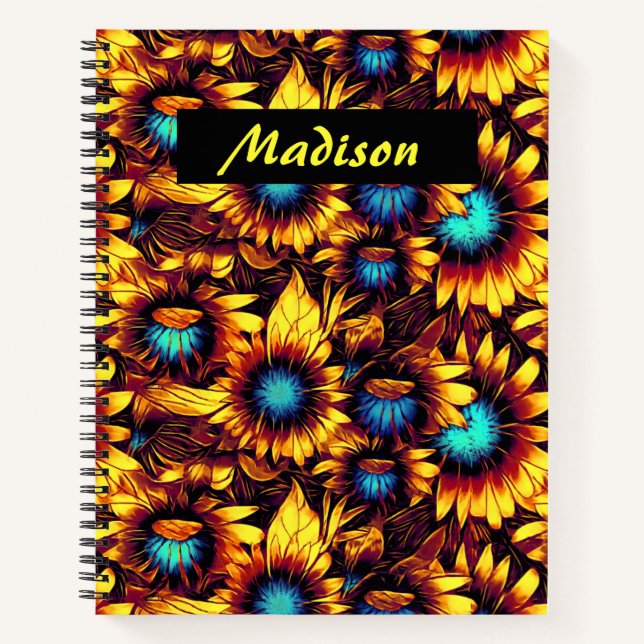 Luminous Sunflowers Notebook (Front)