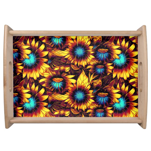 Luminous Sunflowers Serving Tray (Front)