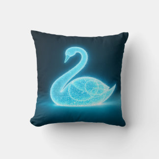 Luminous Swan Throw Pillow