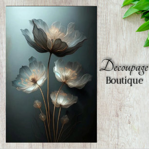 Luminous Translucent Flowers Decoupage Tissue Paper