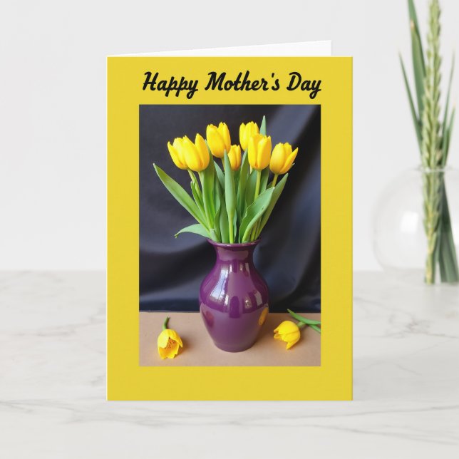 Luminous Tulips Mothers Day Card (Front)