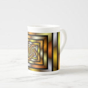 Luminous Tunnel Colorful Graphic Fractal Pattern Bone China Mug