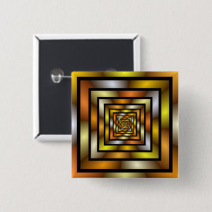 Luminous Tunnel Colorful Graphic Fractal Pattern Button