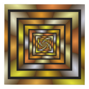 Luminous Tunnel Colorful Graphic Fractal Pattern Faux Canvas Print