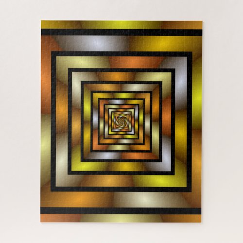 Luminous Tunnel Colorful Graphic Fractal Pattern Jigsaw Puzzle