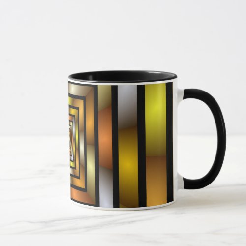 Luminous Tunnel Colorful Graphic Fractal Pattern Mug