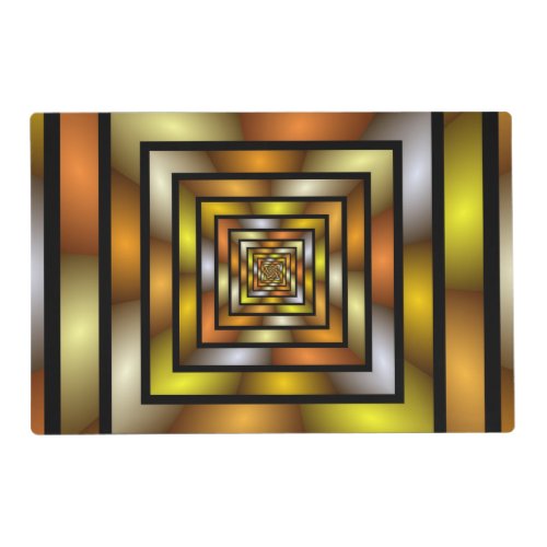 Luminous Tunnel Colorful Graphic Fractal Pattern Placemat