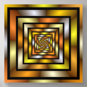 Luminous Tunnel Colorful Trippy Fractal Graphic Acrylic Photo Tile