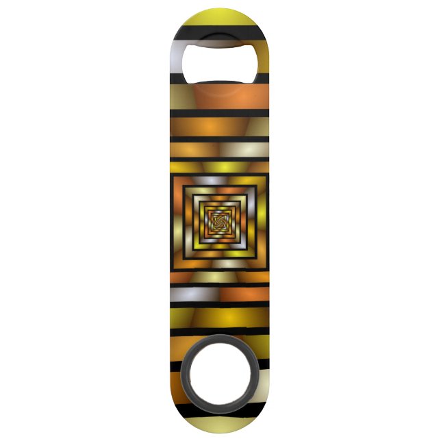 Luminous Tunnel Colorful Trippy Fractal Graphic Bar Key (Front)