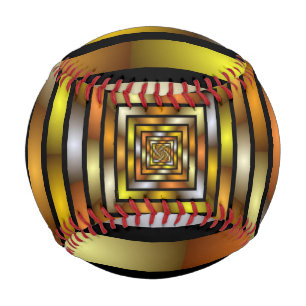 Luminous Tunnel Colorful Trippy Fractal Graphic Baseball
