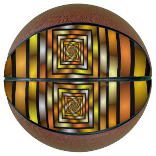 Luminous Tunnel Colorful Trippy Fractal Graphic Basketball