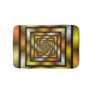 Luminous Tunnel Colorful Trippy Fractal Graphic Bath Mat