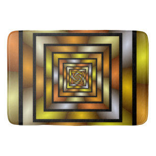 Luminous Tunnel Colorful Trippy Fractal Graphic Bath Mat