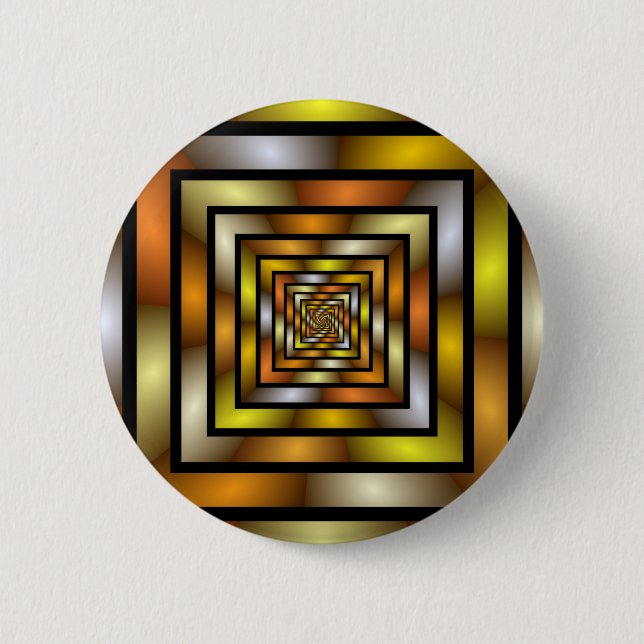 Luminous Tunnel Colorful Trippy Fractal Graphic Button (Front)