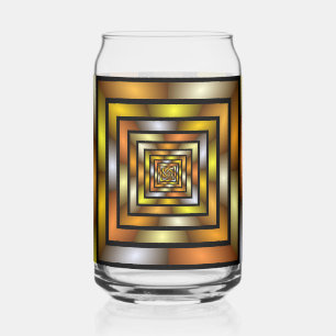 Luminous Tunnel Colorful Trippy Fractal Graphic Can Glass
