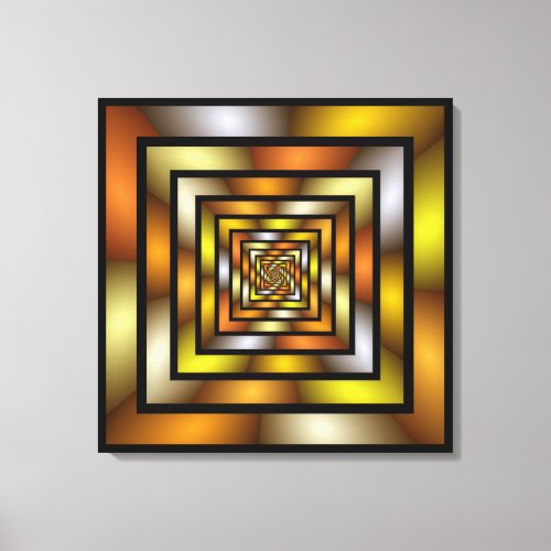 Luminous Tunnel Colorful Trippy Fractal Graphic Canvas Print