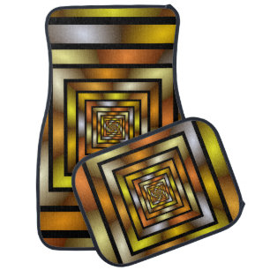 Luminous Tunnel Colorful Trippy Fractal Graphic Car Mat