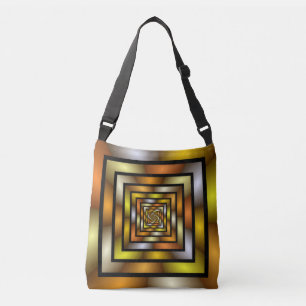 Luminous Tunnel Colorful Trippy Fractal Graphic Crossbody Bag