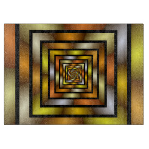 Luminous Tunnel Colorful Trippy Fractal Graphic Cutting Board
