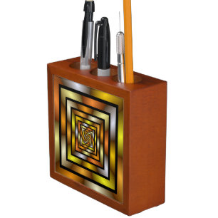 Luminous Tunnel Colorful Trippy Fractal Graphic Desk Organizer