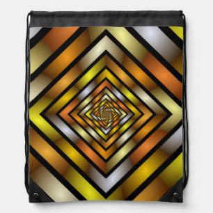Luminous Tunnel Colorful Trippy Fractal Graphic Drawstring Bag