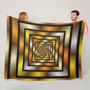 Luminous Tunnel Colorful Trippy Fractal Graphic Fleece Blanket