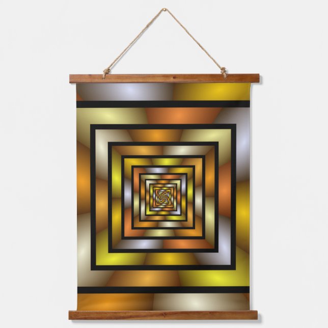 Luminous Tunnel Colorful Trippy Fractal Graphic Hanging Tapestry (Front)