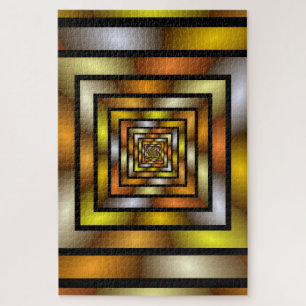 Luminous Tunnel Colorful Trippy Fractal Graphic Jigsaw Puzzle