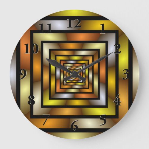 Luminous Tunnel Colorful Trippy Fractal Graphic Large Clock