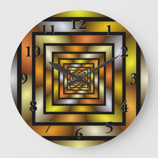 Luminous Tunnel Colorful Trippy Fractal Graphic Large Clock (Front)
