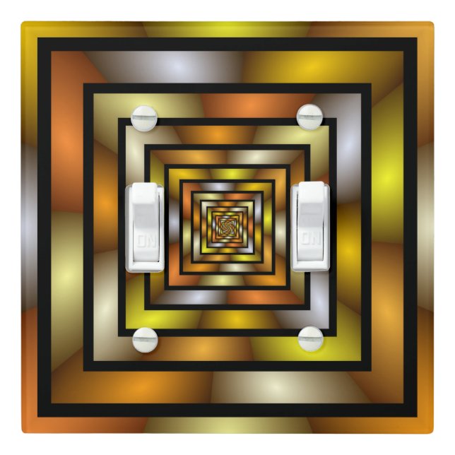 Luminous Tunnel Colorful Trippy Fractal Graphic Light Switch Cover (In Situ)