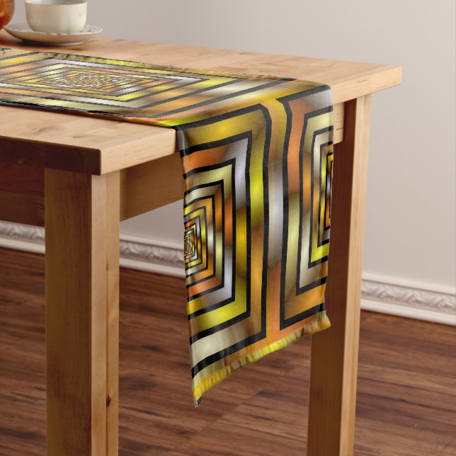 Luminous Tunnel Colorful Trippy Fractal Graphic Long Table Runner (In Situ)