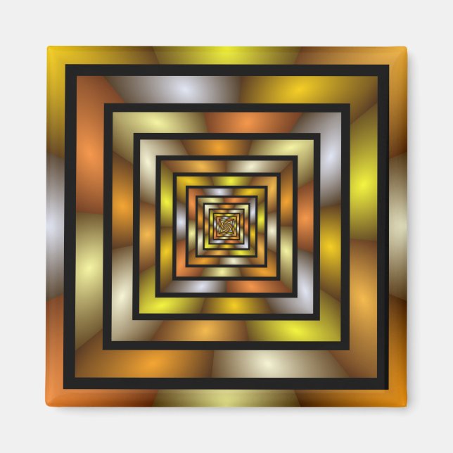 Luminous Tunnel Colorful Trippy Fractal Graphic Magnet (Front)