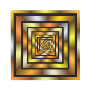 Luminous Tunnel Colorful Trippy Fractal Graphic Metal Print