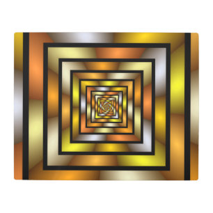 Luminous Tunnel Colorful Trippy Fractal Graphic Metal Print