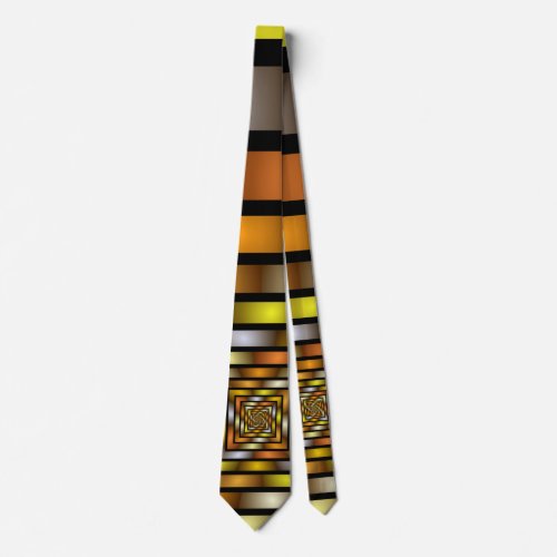 Luminous Tunnel Colorful Trippy Fractal Graphic Neck Tie