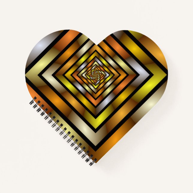 Luminous Tunnel Colorful Trippy Fractal Graphic Notebook (Front)