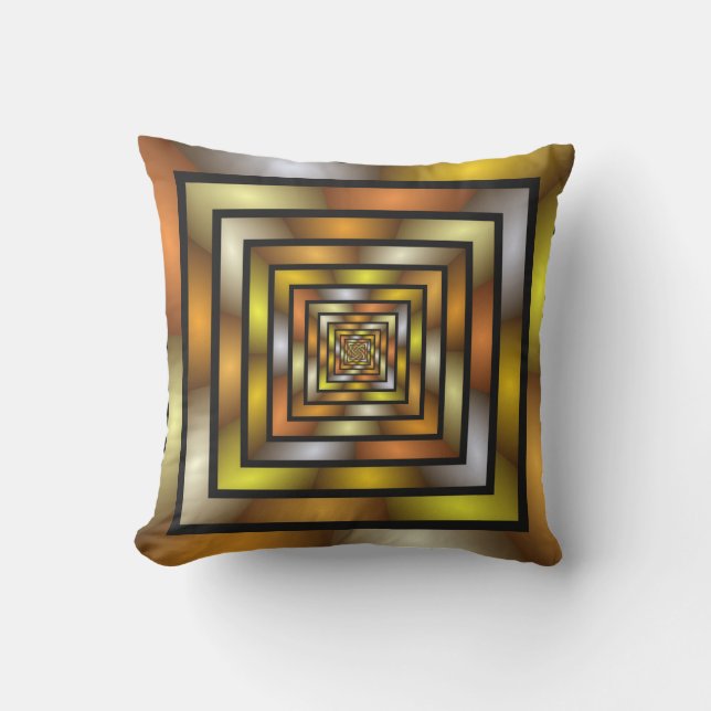 Luminous Tunnel Colorful Trippy Fractal Graphic Outdoor Pillow (Front)