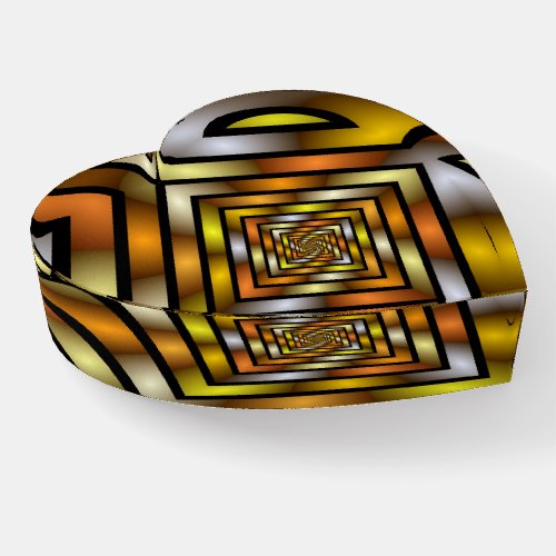 Luminous Tunnel Colorful Trippy Fractal Graphic Paperweight