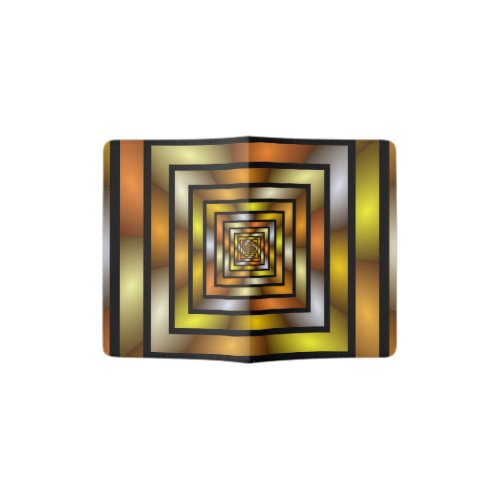 Luminous Tunnel Colorful Trippy Fractal Graphic Passport Holder