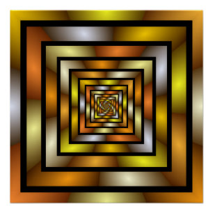 Luminous Tunnel Colorful Trippy Fractal Graphic Poster