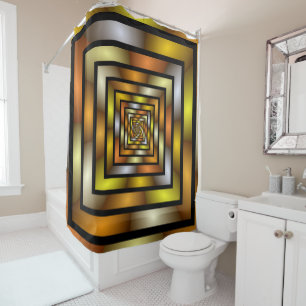 Luminous Tunnel Colorful Trippy Fractal Graphic Shower Curtain