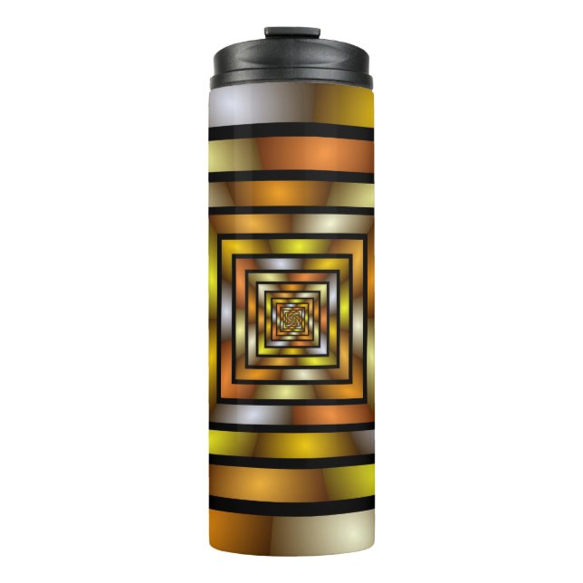Luminous Tunnel Colorful Trippy Fractal Graphic Thermal Tumbler (Front)