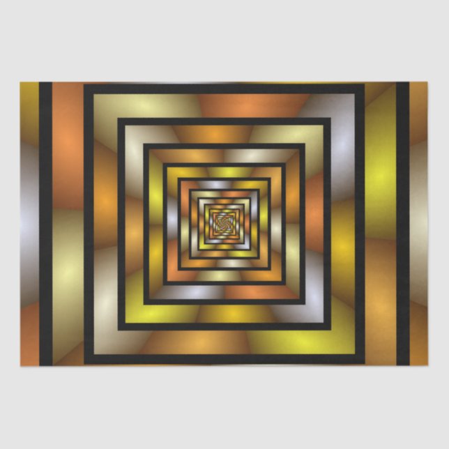 Luminous Tunnel Colorful Trippy Fractal Graphic Tissue Paper (Front)