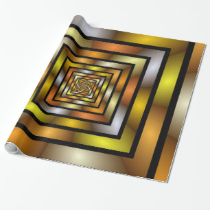 Luminous Tunnel Colorful Trippy Fractal Graphic Wrapping Paper