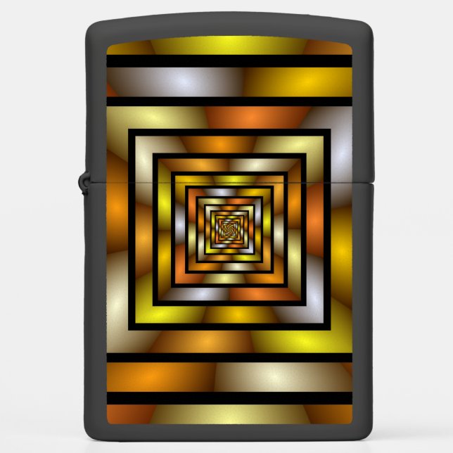 Luminous Tunnel Colorful Trippy Fractal Graphic Zippo Lighter (Front)
